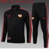 Chándal Manchester United 2025/26 (Black Half Zipper) - NIÑOS
